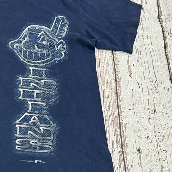 Vintage 90s Cleveland Indians MLB Baseball Sports Crewneck 1990s Tshirt - Picture 3 of 6